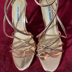Steve Madden Gold Heeled Sandals Size 5.5M